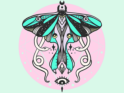 Luna Moth And Snakes