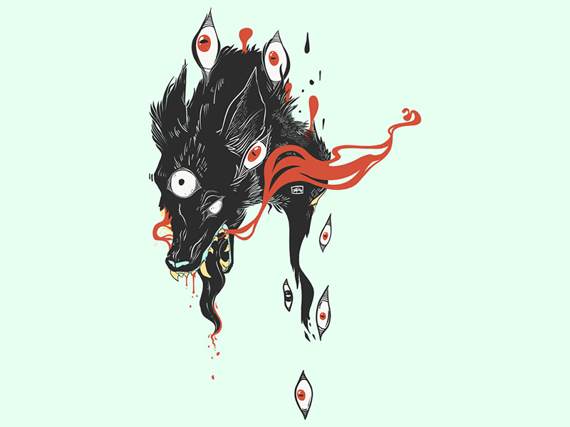 Vector Illusration digital art tshirt design illustrator vector illustration vector art vector drawing ipad artwork ipad art illustration apple pencil adobe draw magic wolf
