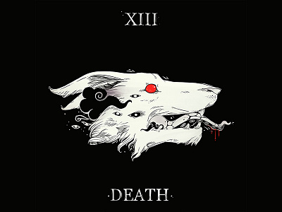 Death Wolf Tarot Card iPad Illustration