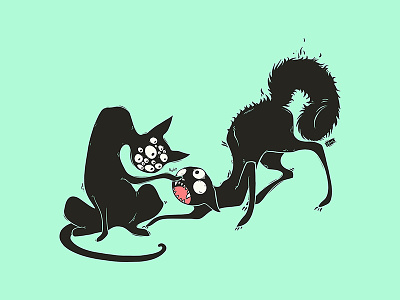 Black Cats apple pencil artwork cat digital art drawing illustration illustrator ipad ipad art procreate strange strange art tshirt design