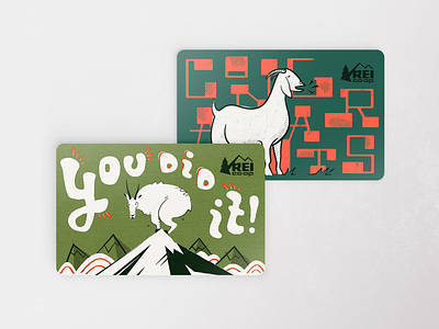 Goat Gift Cards for REI animal design goat graphic design illustration