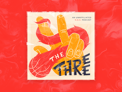 The Three — An NBA Podcast branding design graphic design illustration podcast typography vector