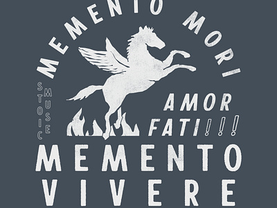 Memento Mori Pegasus Graphic amorfati illustration marcus aurelius philosophyquotes stoic stoicism