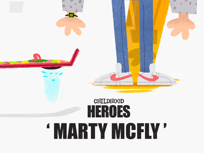 Childhood Heroes - 'Marty Mcfly' back to the future bttf childhood heroes illustration marty mcfly nike