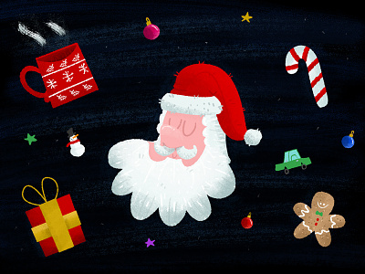 It's beginning to look a lot like Christmas beard christmas holidays illustration presents santa clause