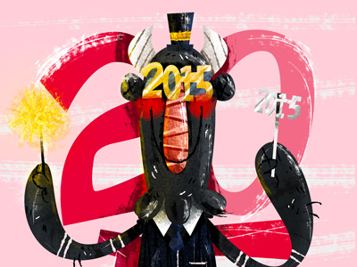 Happy New Year 2015 2015 is gonna kick ass arlo future is now happy new year illustration