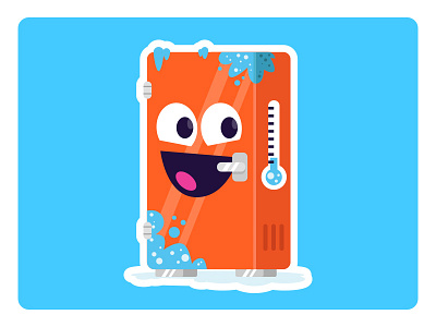 Fridgy challenge cool fridge hot ice illustration sticker summer vector