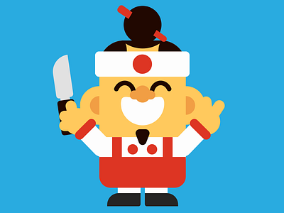 Sushi Minato character illustration japanese minato sushi vector