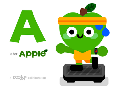 Aerobic Apple aerobics alphabet apple character cute doolup fun learning vector