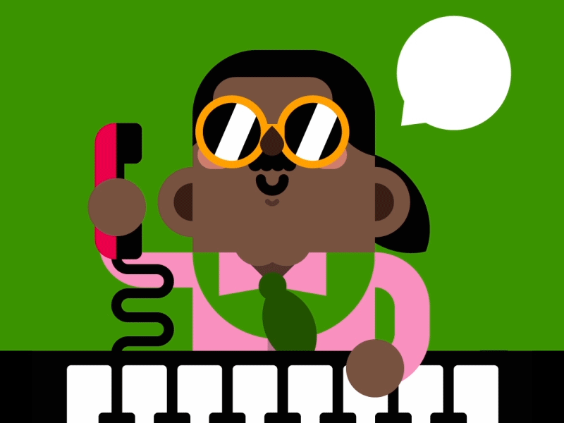 IJCTSILY 80s animation character cute illustration love music stevie wonder vector