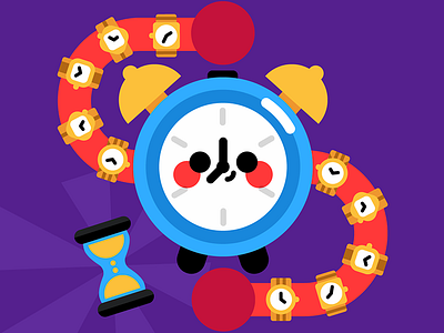 It's time to embrace time character clock cute illustration motivational time vector