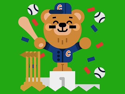Chicago Cubs baseball bear chicago chicago cubs cubs cute illustration word series