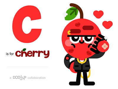 Cool Cherry alphabet alphabetty character cherry cute doolup fruit vector