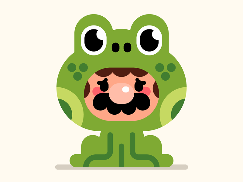 Anxiety Mario vector character super mario bros 3 frogs frog suit mario