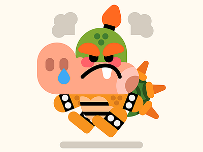 Angry baby Bowser baby bowser bowser character cute illustration mario nintendo vector