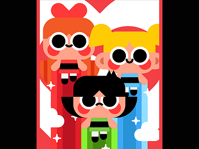 The Powerpuff Girls cartoon network character cute illustration poster powerpuff girls the powerpuff girls vector