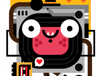 Mr. Vinyl character cute illustration mr. vinyl music retro vector vinyl