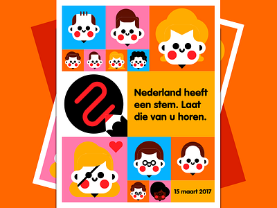 Dutch general elections bright characters cute dutch elections netherlands politics poster vector