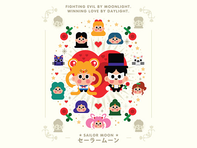 Sailor Moon anime characters cute illustrator poster sailor moon vector