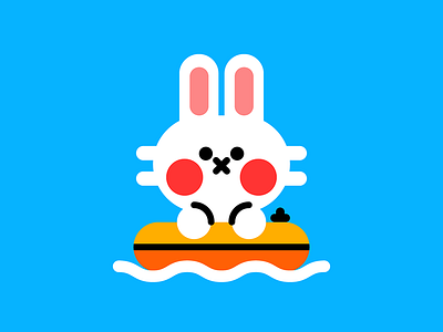 The temperature's rising animals bunny character cute illustration illustrator temperature vector water