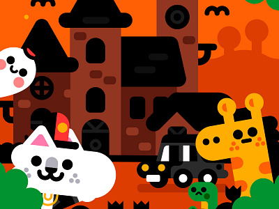 BoOoOoOo animals characters ghost illustration illustrator kawaii spooky vector