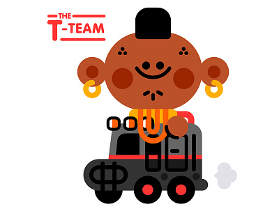 The T-team a team car character cute illustration illustrator kawaii kids mr.t series television vector
