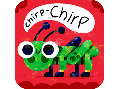 Chirp chirp character grass grasshopper illustration illustrator kids kidsart outside vector