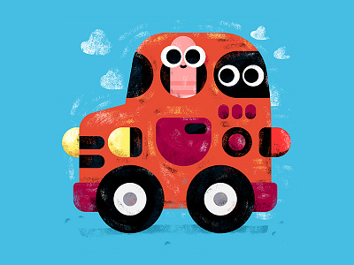 Beep beep book car illustration illustrator kids kidsart read red ride toddler vehicle worm