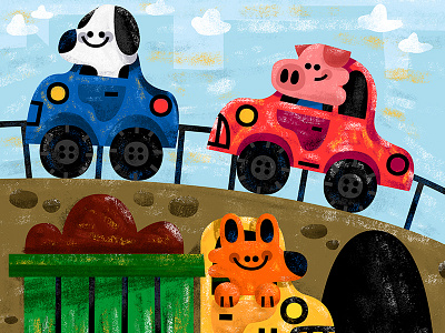 Beep beep animals beep book characters cute illustration illustrator kids kidsart traffic