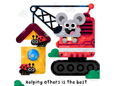 Helping others animal character happy help illustration illustrator kids kidsart kidslit ladybug love mouse