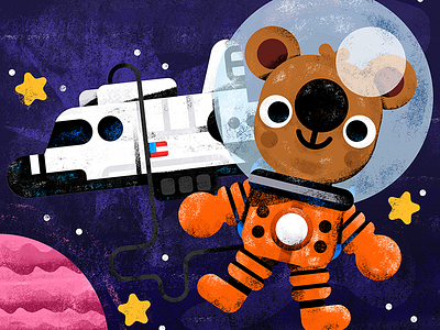 Twinkle, twinkle, little star america bear bright character illustration illustrator japan kids kidsbook space vector