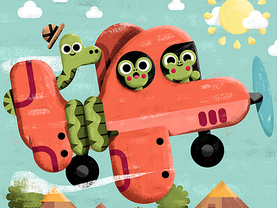 Snake on a plane! animals book cute desert frog illustration illustrator kidslit plane read snake toddler