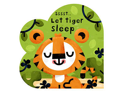 Sssst.. animal book cute illustration illustrator kawaii kids kidslit read sleep tiger toddler