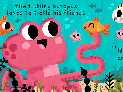 The Tickling Octopus art boardbook fish illustration illustrator kids kidslit octopus sea toddler water