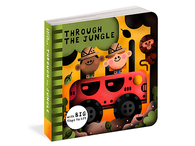 Through The Jungle boardbook book fish flaps illustration illustrator kids publisher toddler vector