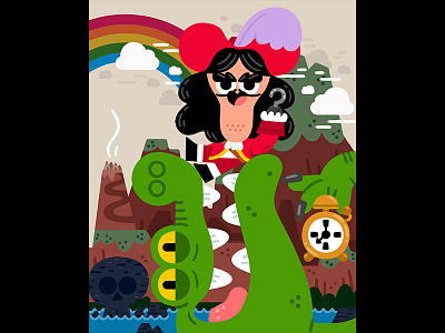 Hook captain hook croc disney fun hook illustration illustrator movie october pan scary