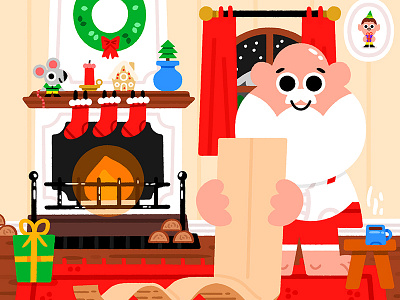 Naughty or nice christmas illustration illustrator kids kidslit list mouse santa
