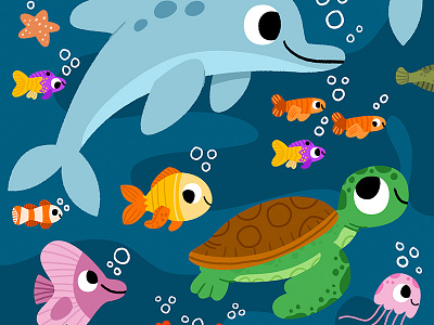 Let's go for a swim animals cute drawing fun illustration illustrator kids kidslit