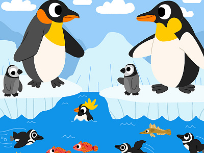 Flightless birds animals cute drawing fun illustration illustrator kids kidslit