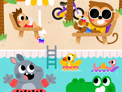 Is it summer yet? ⛅ animals cute drawing fun illustration illustrator kids kidslit