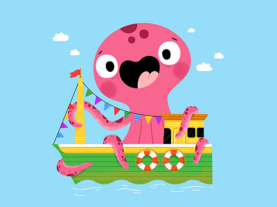 Party boat animals cute drawing fun illustration illustrator kids kidslit