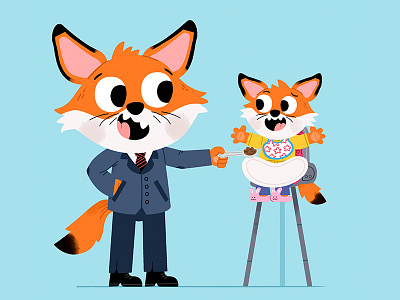 Daddy Fox animals cute drawing fun illustration illustrator kids kidslit