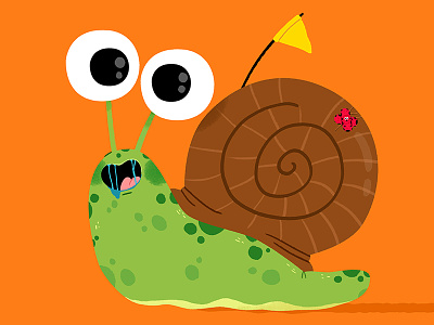 Shelldon the sluggish gastropod.. animals cute drawing fun illustration illustrator kids kidslit