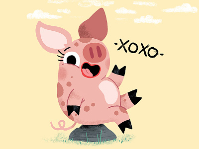 -XOXO- animals brush fun illustration illustrator kids kidslit piggy