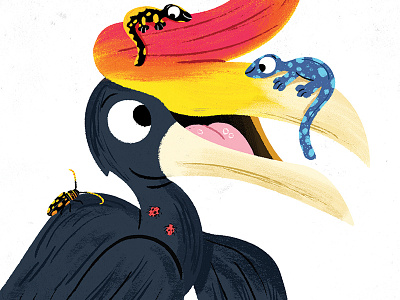 Hornbill animal animals book character colour cute drawing fun illustration illustrator kawaii kids kidslit toddler