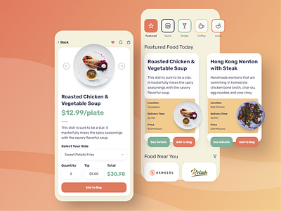 Nearby Food Delivery App app app design design food and drink food app food delivery google fonts hierarchy modern typography ui ux