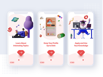 Creative onboarding with 3D Illustrations