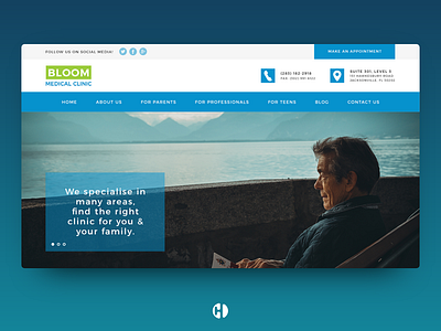 Bloom Clinic design home page landing landing page media medical medical app medical care medical center modern ui ux