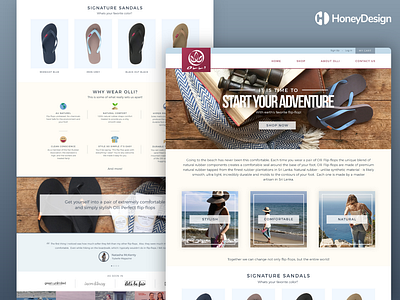 Olli Flip-Flops beach beaches clothes clothing earth earth tones earthday flip flop home page landing landing page modern sand sandal shoe shoebox shoes ui ux