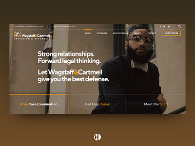 Wagstaff & Cartmell above the fold abovethefold branding design home page landing page law law enforcement law firm law office lawfirm lawyer lawyer logo lawyers minimalist modern typography ui ux web